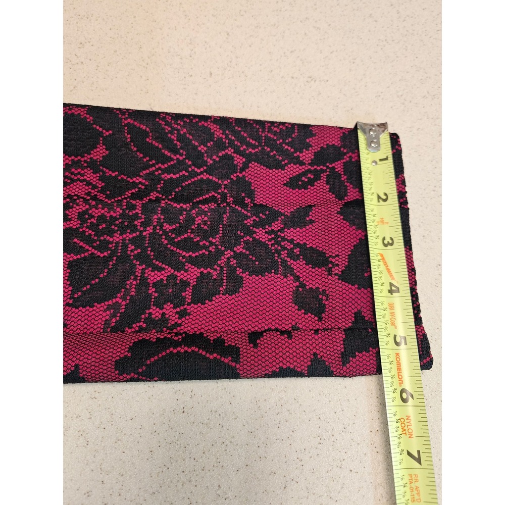 White House Black Market Pink Black Floral Lace Ankle Pants 00 Magenta Gothic - Picture 10 of 11